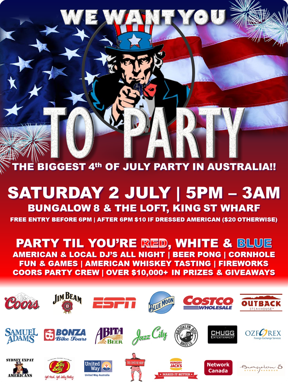 4th of July 2015 American Independence Day 2015 in Sydney Australia